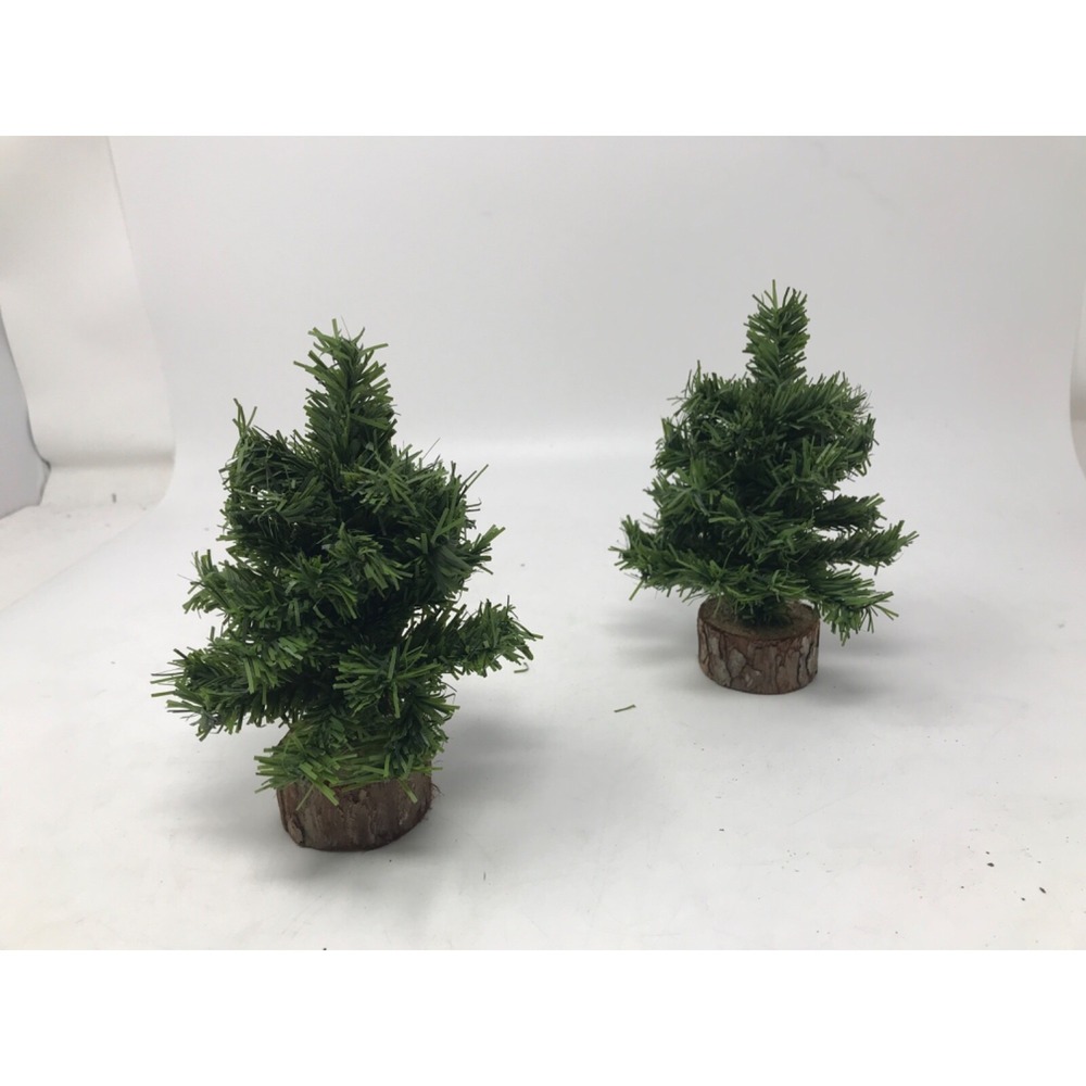 6" Mini Green Artificial Decorative Pine Christmas Trees Set of 2 L4 LP ZY-1023